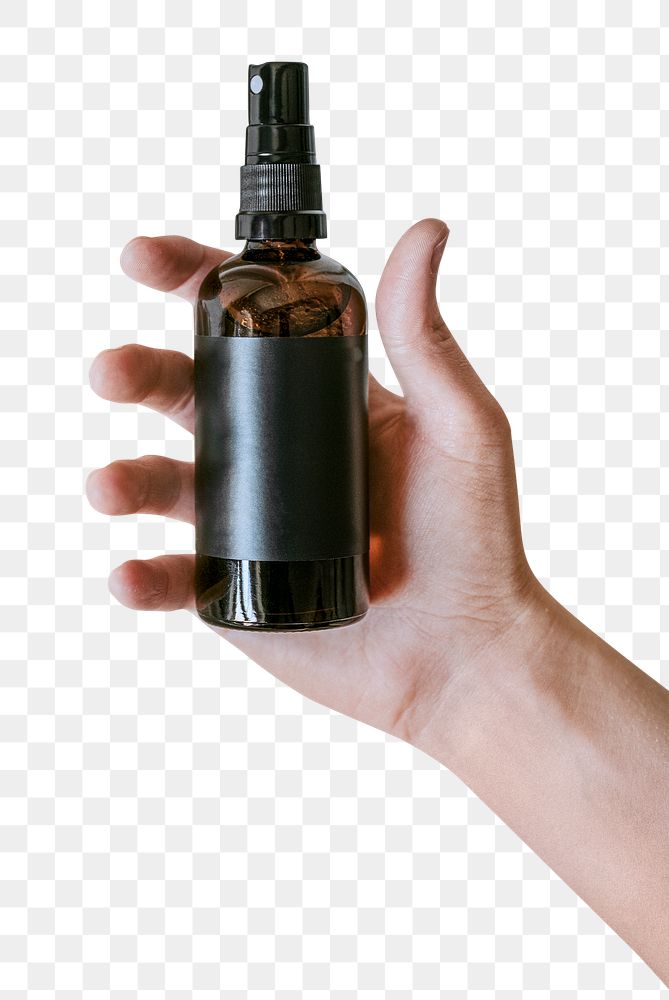 Brown spray bottle png mockup minimal style