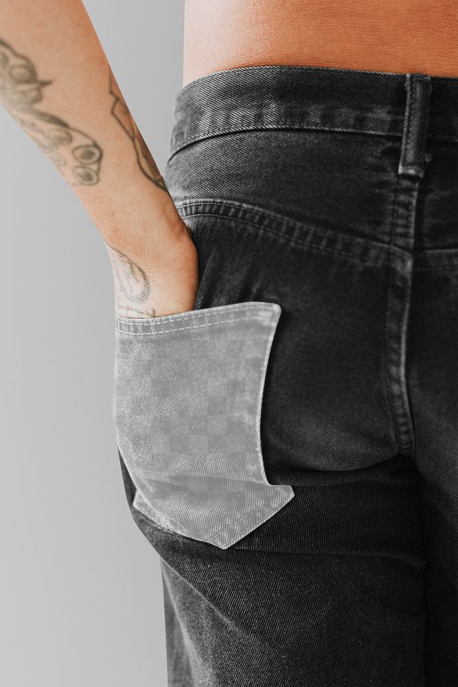Men&rsquo;s png jeans back pocket mockup