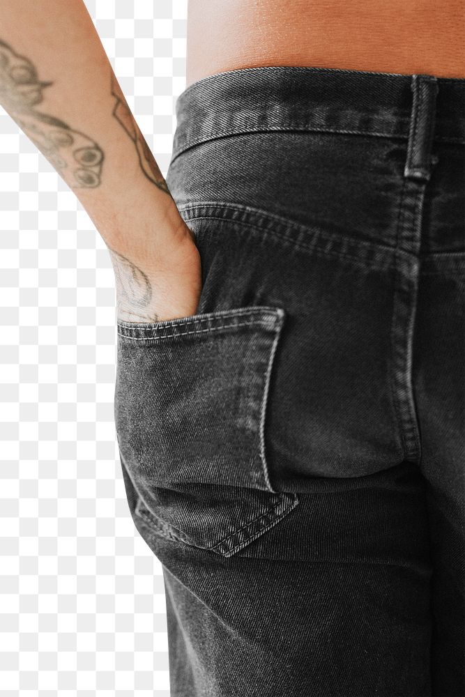 Men&rsquo;s png jeans back pocket mockup