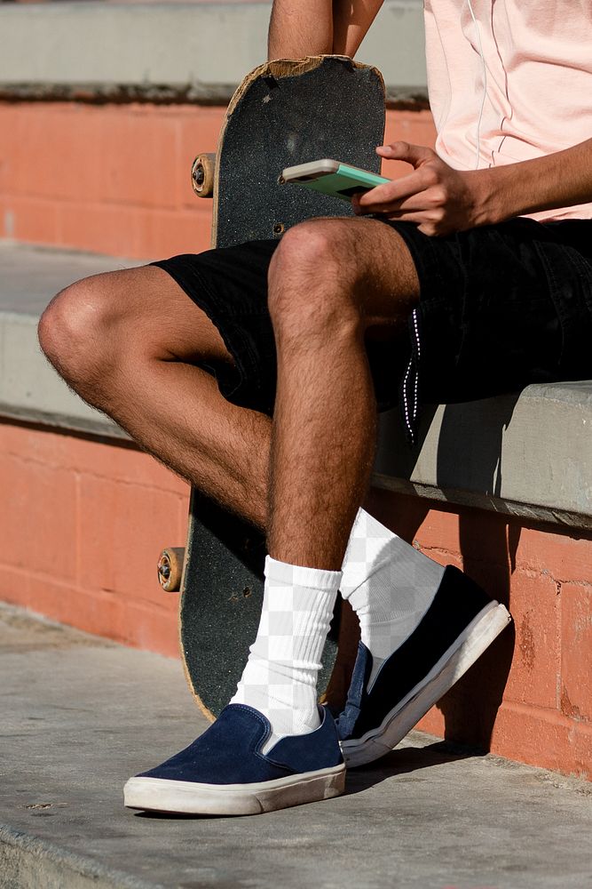 Socks mockup png, teenager boy summer fashion