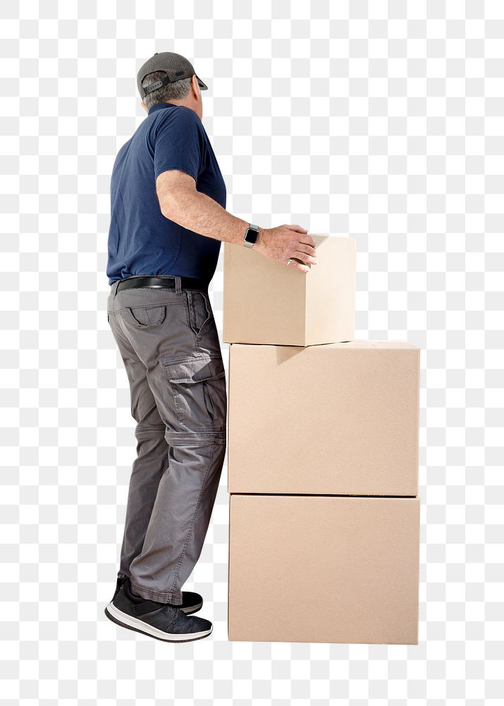 Delivery man png cut out, shipping service on transparent background