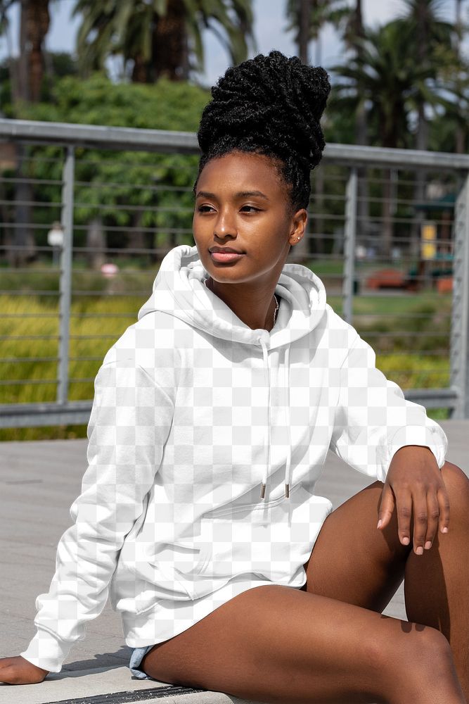 Transparent hoodie mockups png, streetwear fashion