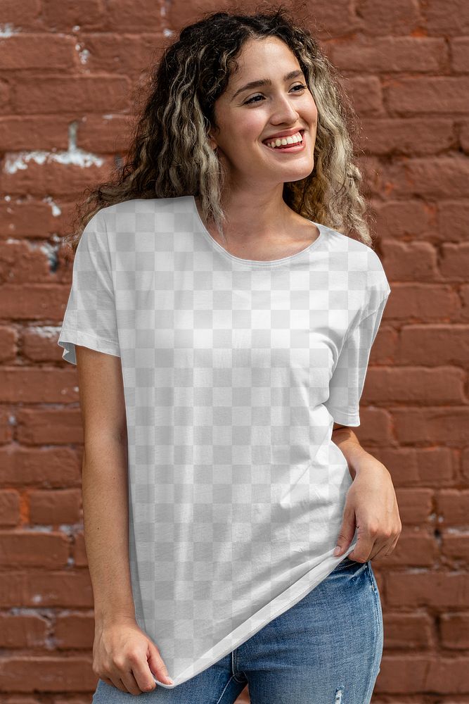 Transparent tee png, mockup design, women&rsquo;s casual wear fashion