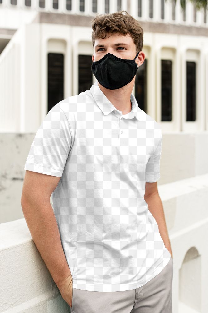 Transparent polo shirt png, mockup design, men&rsquo;s casual apparel fashion