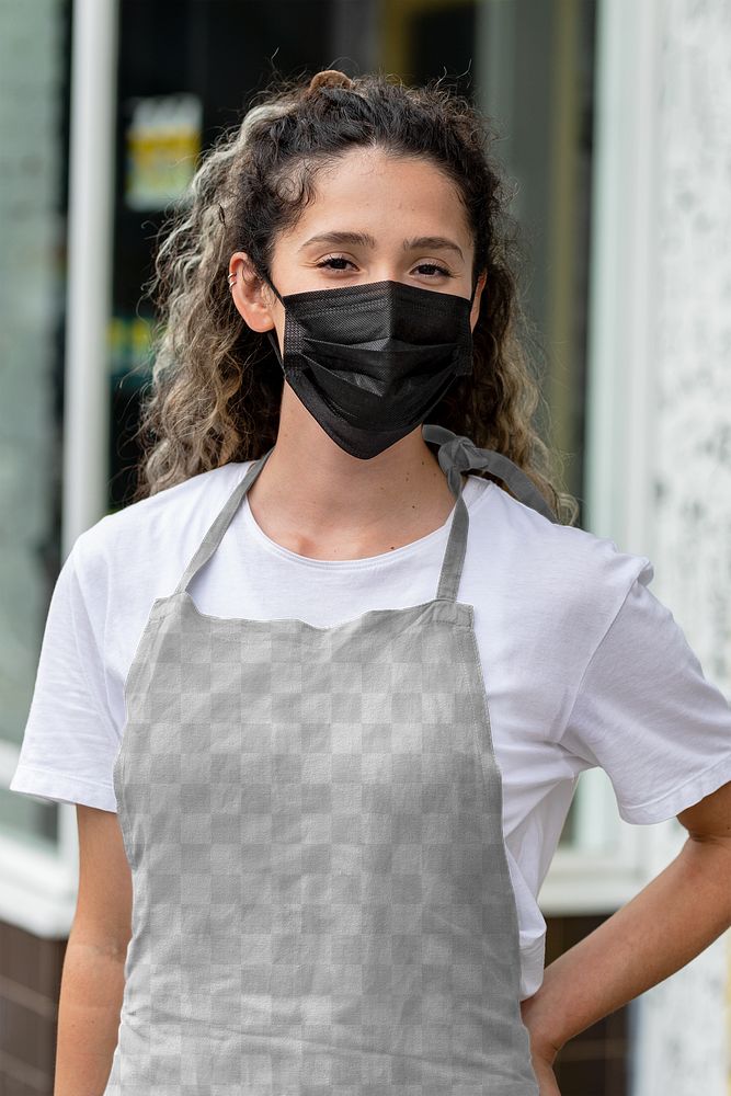 Apron png, transparent mockup, small business owner