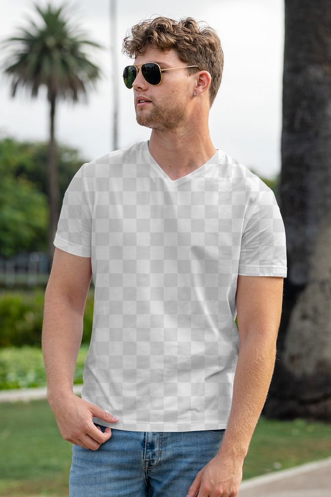 Tee png, transparent mockup design, men&rsquo;s apparel fashion design