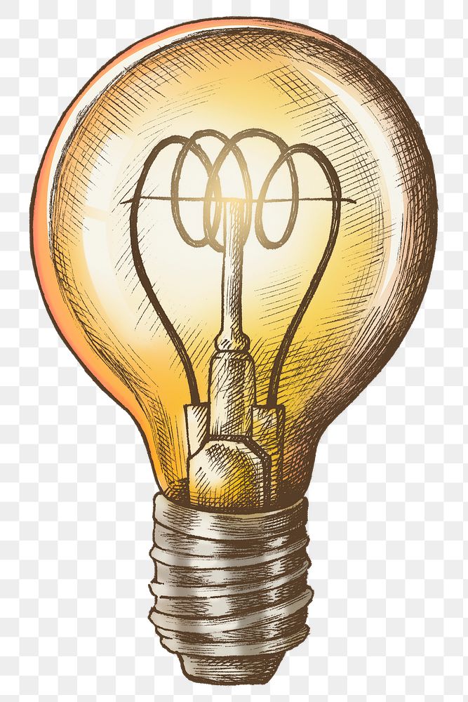 Light bulb vintage cartoon clipart png