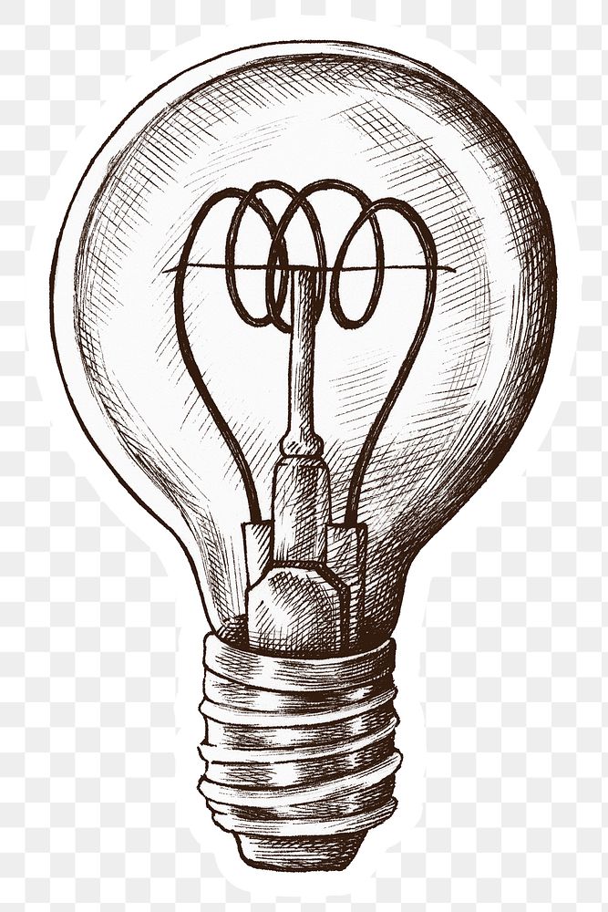 Png light bulb vintage cartoon sticker