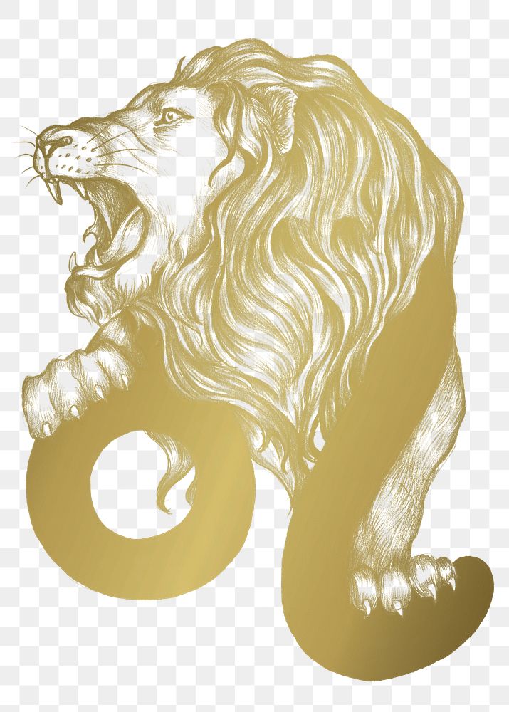 Leo PNG astrological sign sticker gradient horoscope symbol