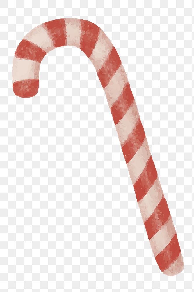 Candy cane png sticker hand drawn illustration