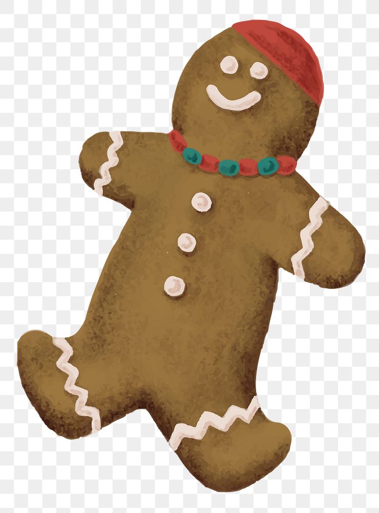 Brown gingerbread cookie png sticker illustration