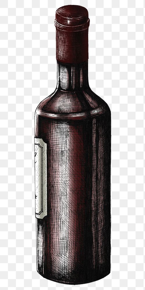Bottle of white wine png transparent