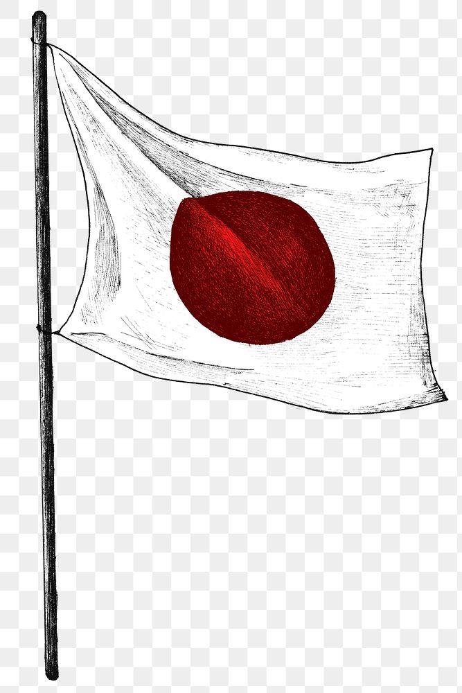 Colorful Japanese flag isolated png