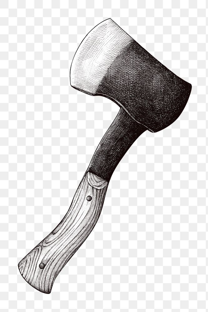 Hand drawn axe design element