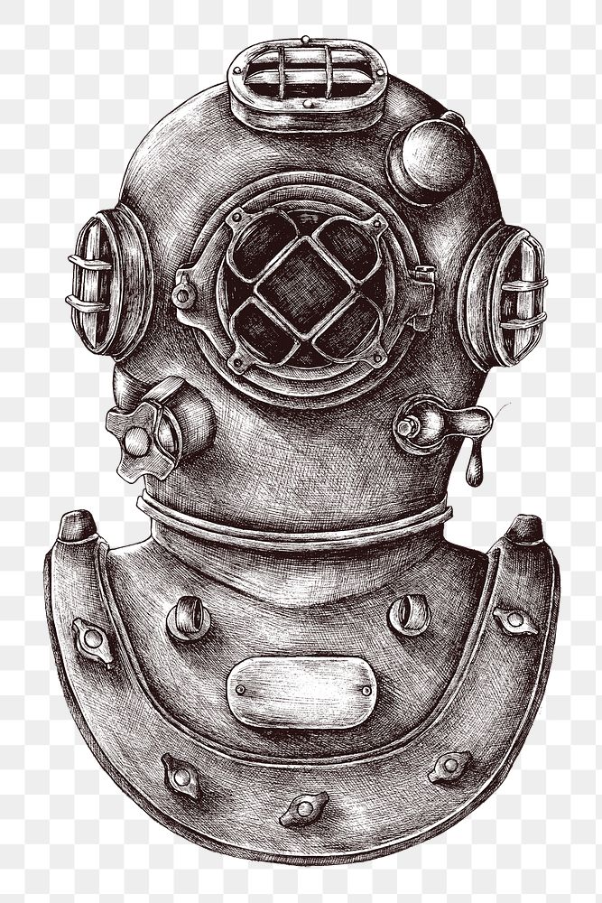 Diving gear vintage style illustration design element