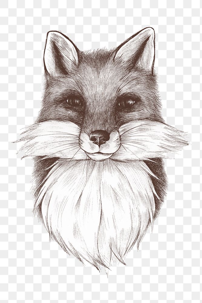 Hand drawn fox design element 