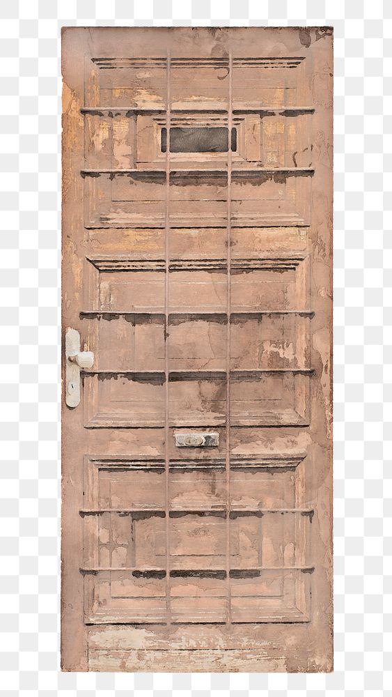 Watercolor security png door clipart, old architecture