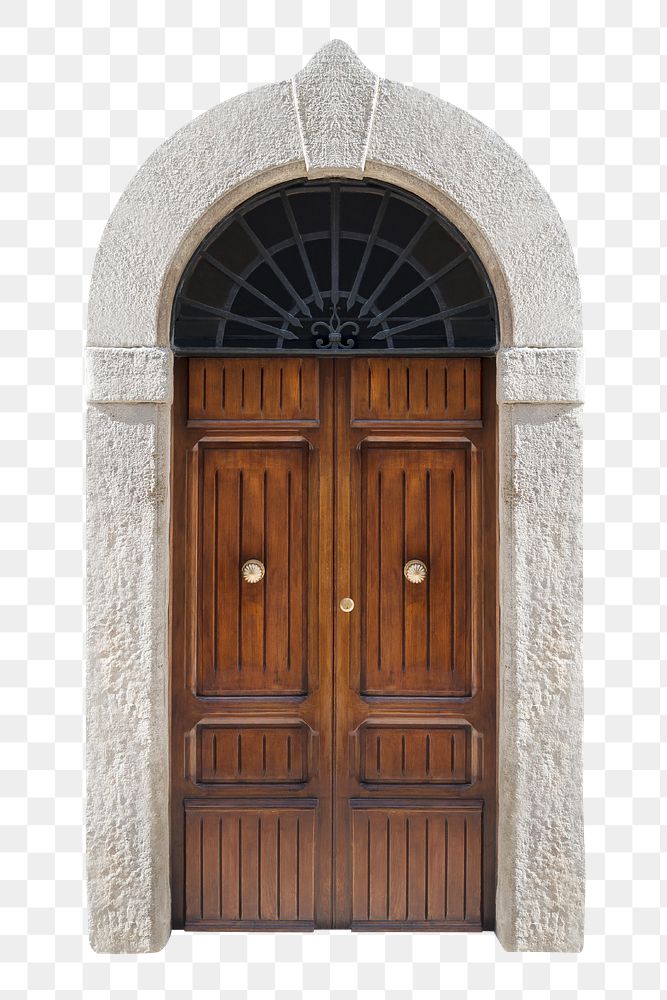 Wooden door png clipart, barrel vault entrance
