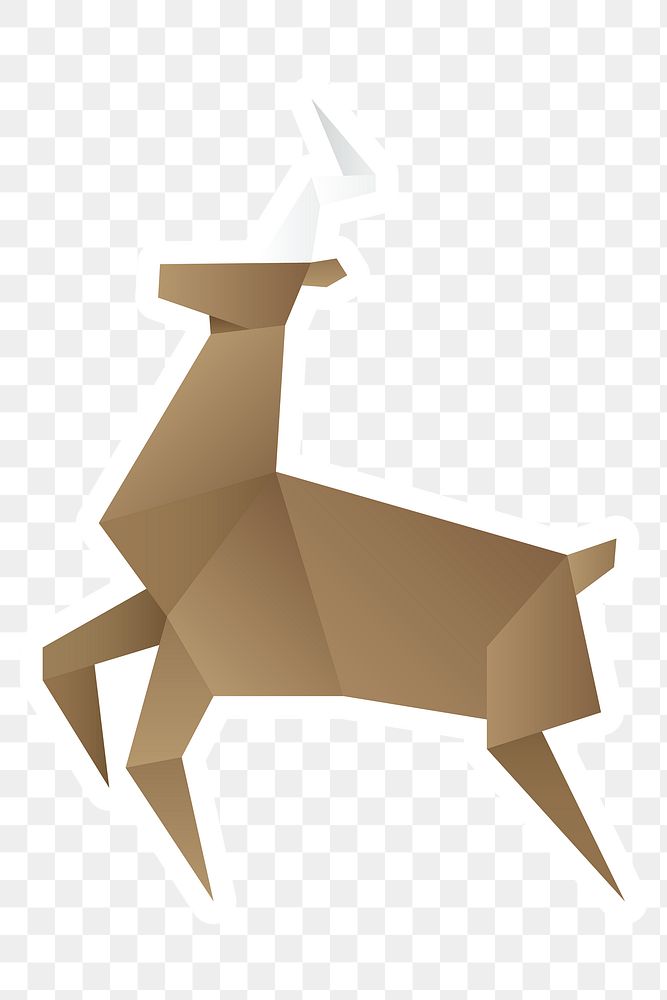 Deer paper craft animal sticker png cut out