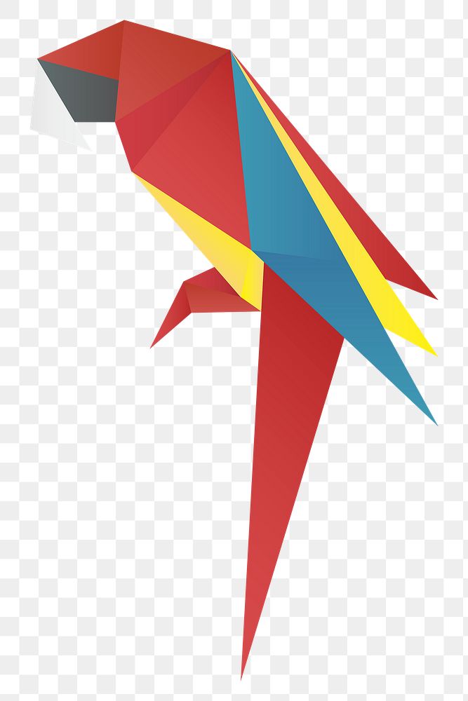 Colorful parrot origami craft png cut out