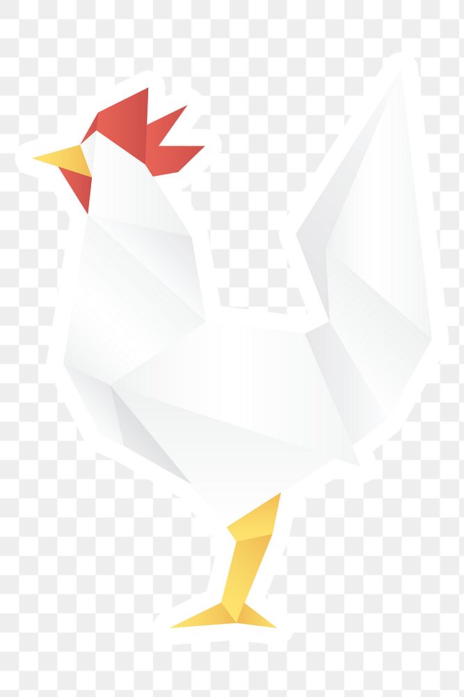Cute rooster craft png geometric cut out