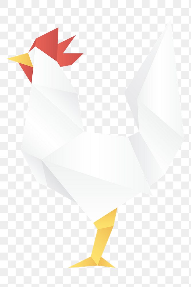 Hen paper craft png side view