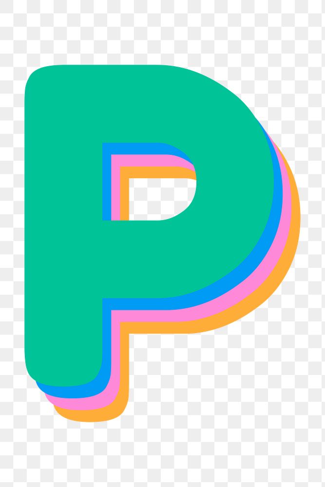 3D shade p alphabet font png