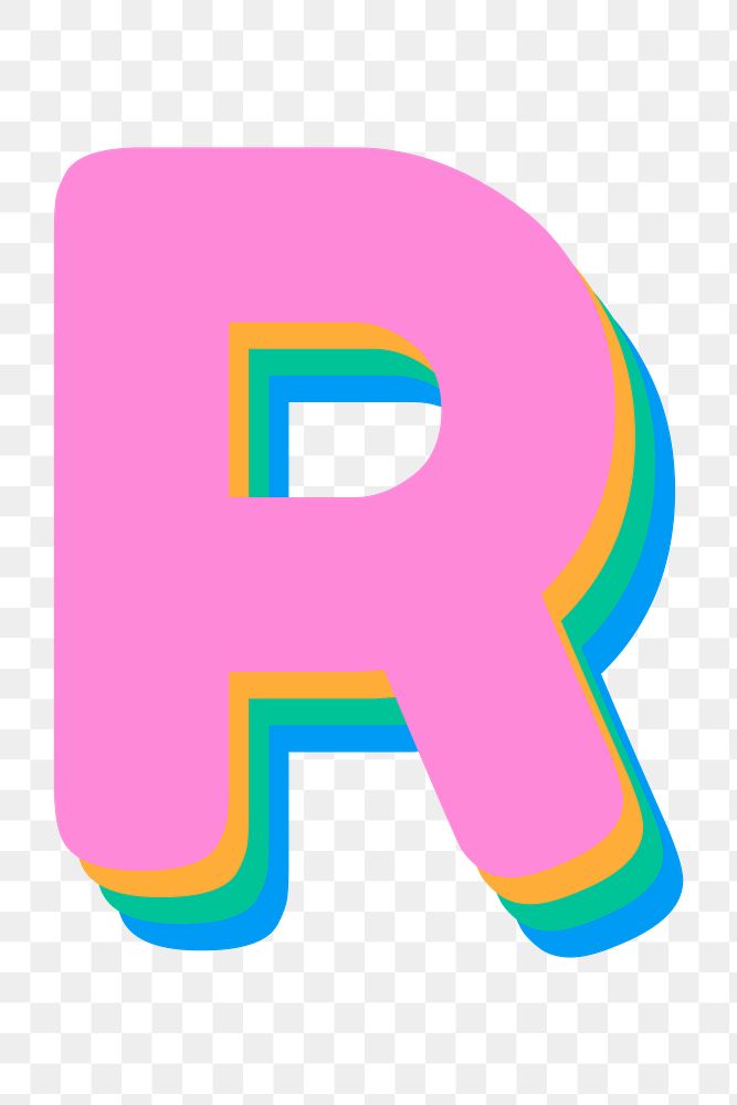 Letter r rounded typography png