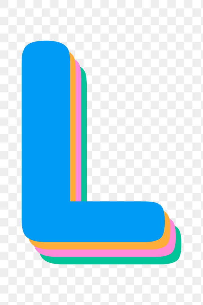 Letter l rounded typography png