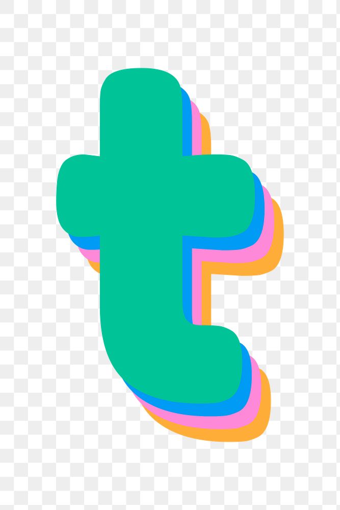 Letter t rounded typography png