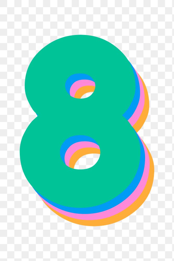 3D number eight font png