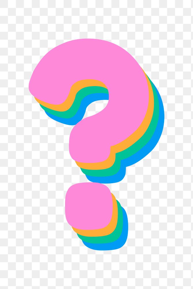 Png question mark font typography 3d shade