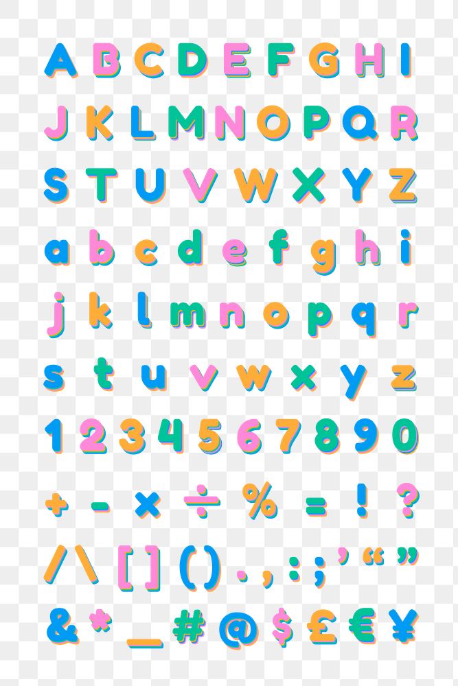 Png letter and sign collection font typography