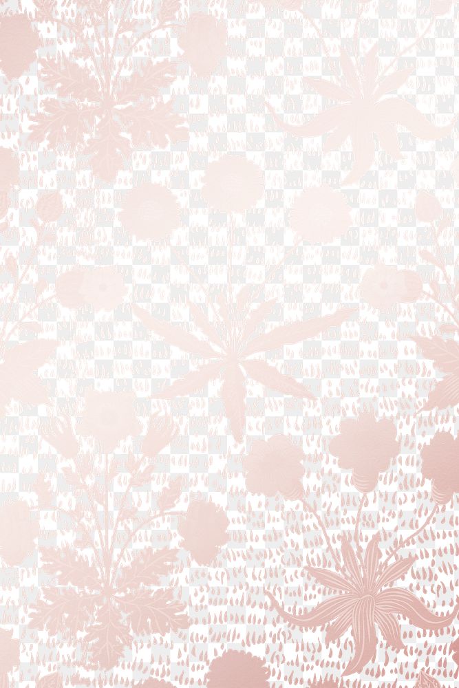 Flower gradient png background, vintage botanical pattern in transparent design