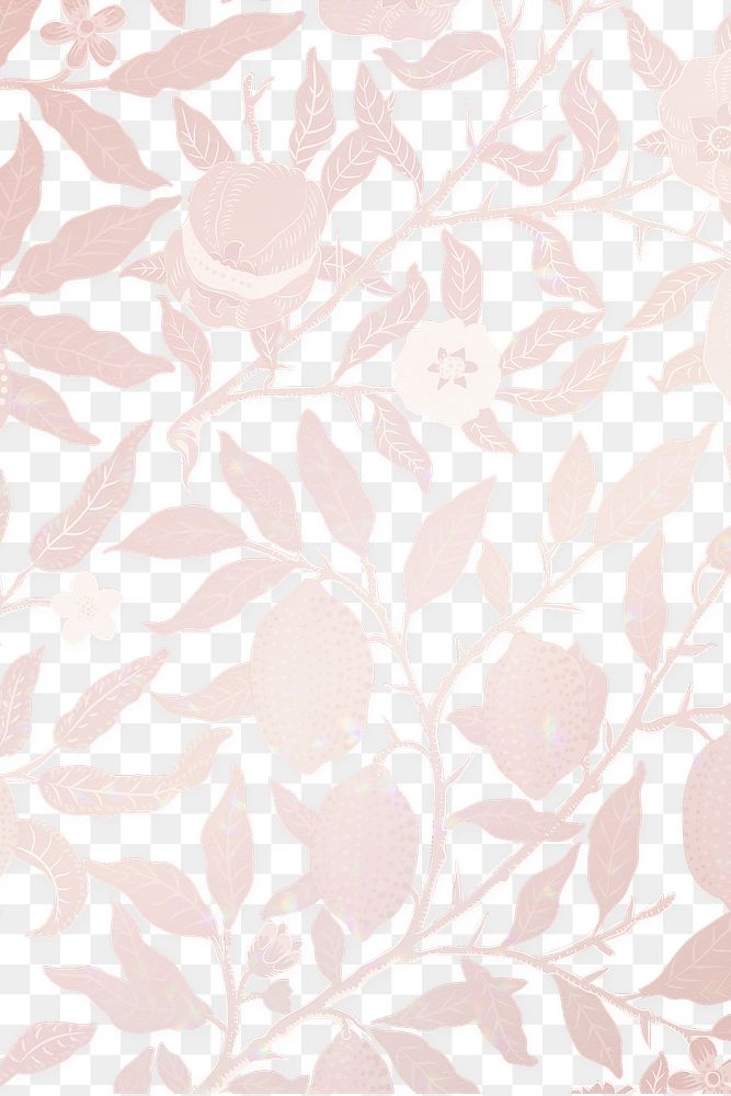 Pink flower png background, vintage pattern in aesthetic design