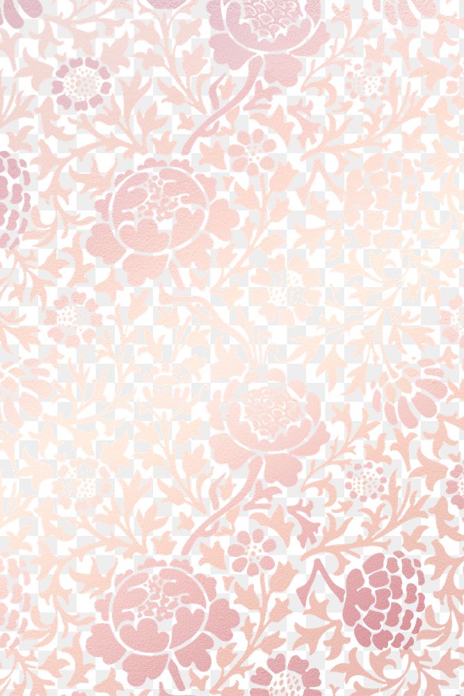 Pink flower png transparent background, vintage pattern in aesthetic design