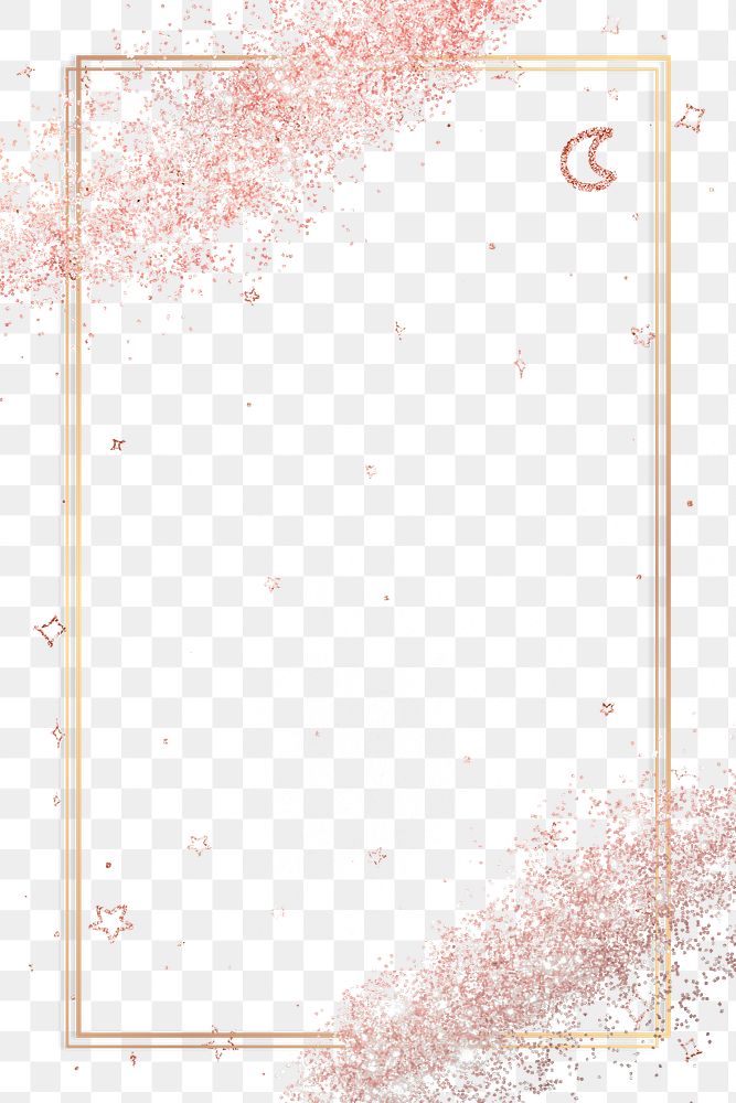 Glitter frame png pink sparkly background