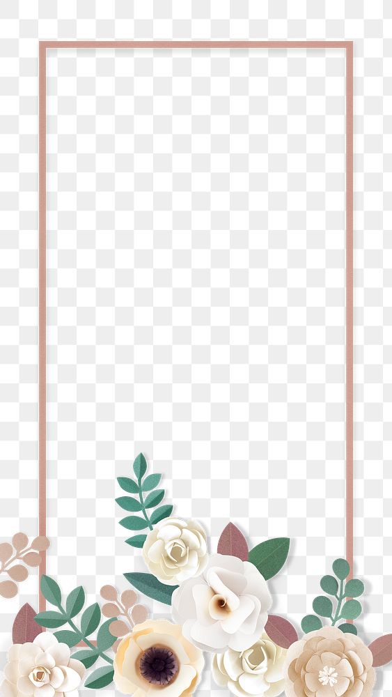 Paper craft flower element card template png