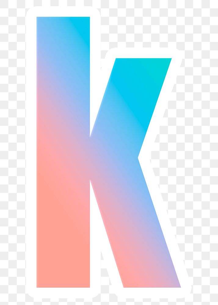 Png alphabet k pastel typeface blue peach gradient pattern