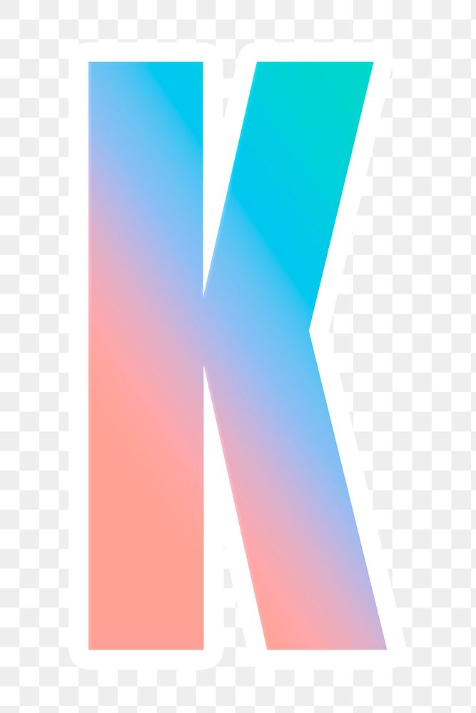 Png alphabet k pastel typeface blue peach gradient pattern