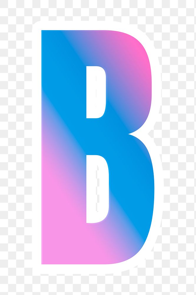 Letter b png gradient character