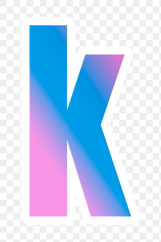 Png letter k pastel typeface colorful gradient pattern