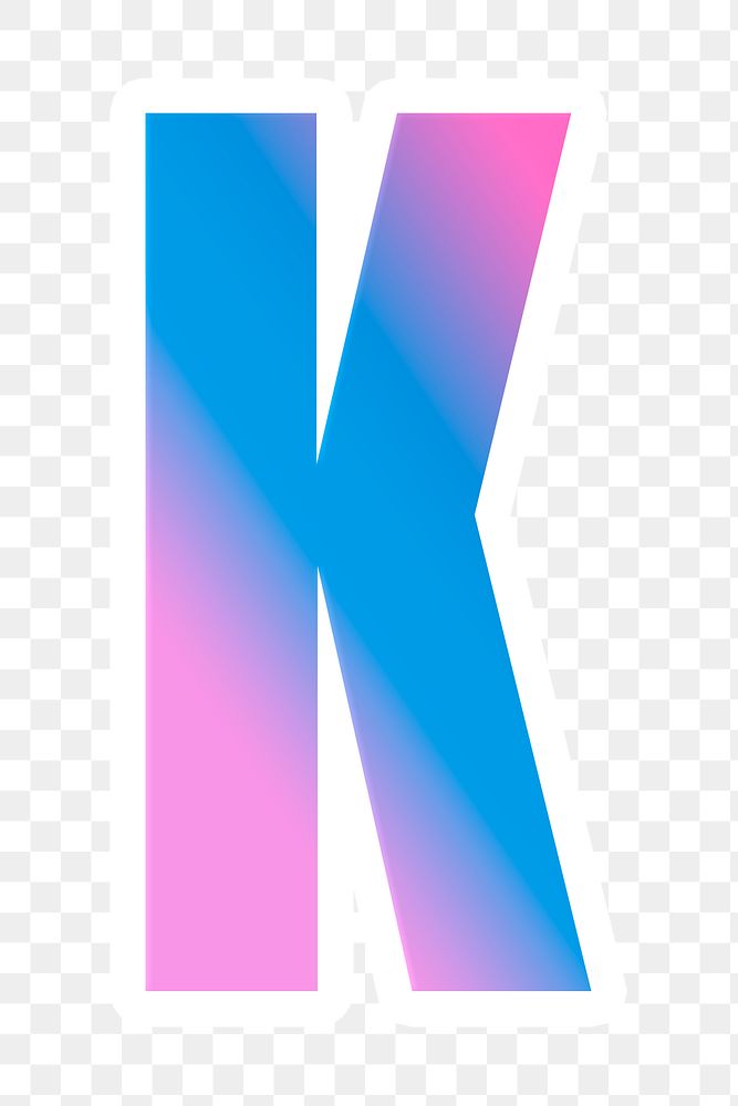 Png letter k pastel typeface colorful gradient pattern