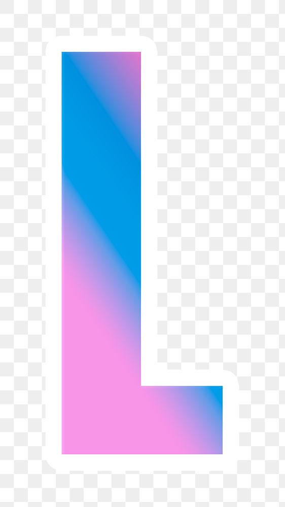 Png letter l pastel typeface colorful gradient pattern