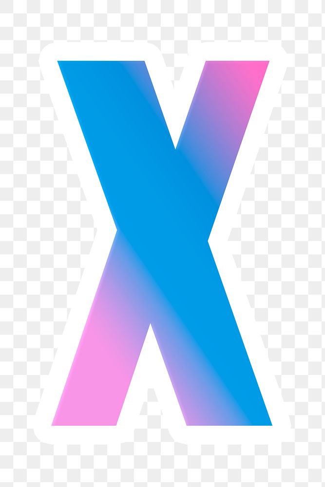 Png letter x bold typeface colorful gradient pattern