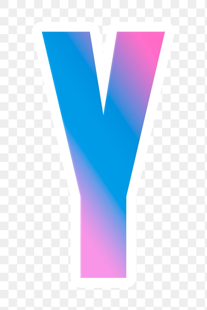 Png letter y bold typeface colorful gradient pattern