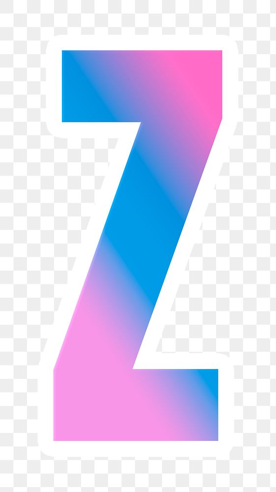 Png letter z bold typeface colorful gradient pattern
