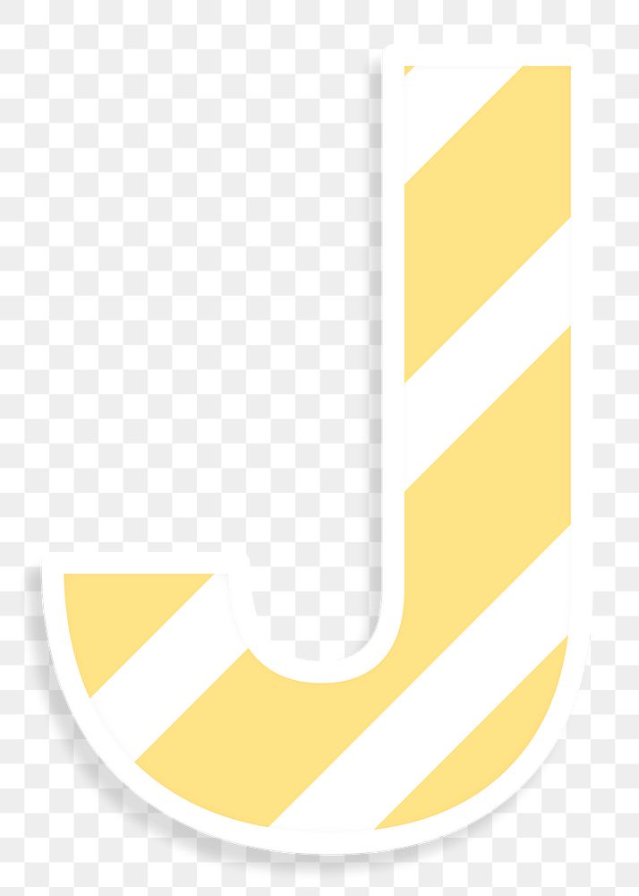 Letter j sticker typography png capital