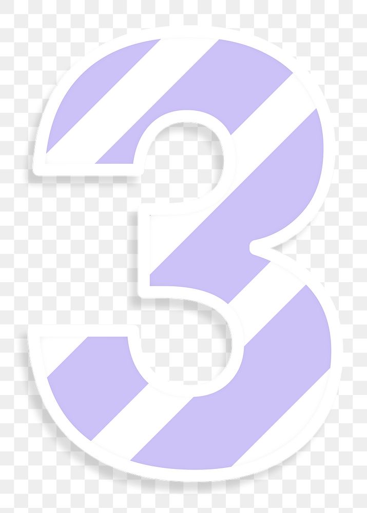 Number 3 font colorful graphic png