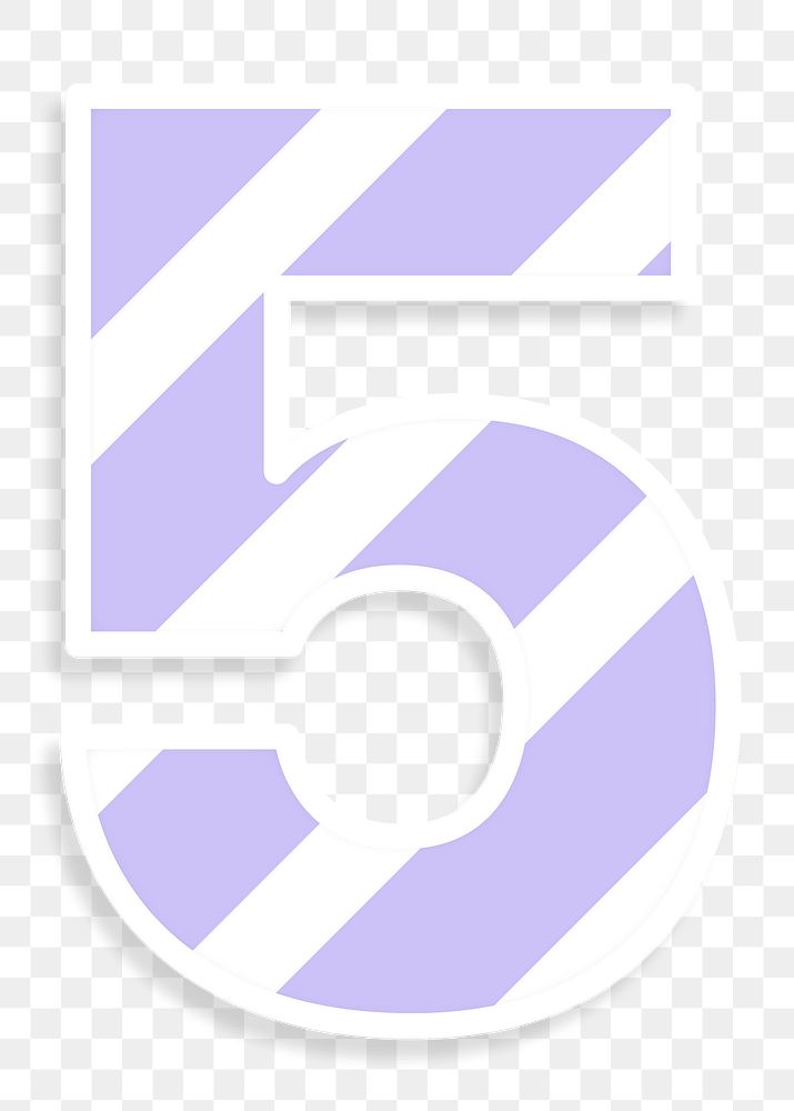 Number 5 font colorful graphic png
